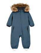 Baby Coverall W. Fake Fur Color Kids Blue