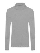 Rwbeatha Silk Ls Rollneck T-Shirt Rosemunde Grey