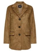 Onltulip Faux Suede Blazer Coat Otw ONLY Brown