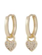 Lovely Ring Pendant Crystal Heart Ear SNÖ Of Sweden Gold