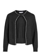 Vizafina L/S O-Neck Pearl Knit Cardi/1 Vila Black