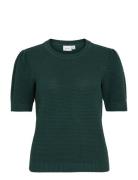 Vidalo O-Neck S/S Knit Top - Noos Vila Green