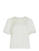 Viellette 2/4 Satin Puff Top - Noos Vila White
