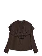 Vmlizzi Ls Flounce Top Wvn Ga Vero Moda Brown