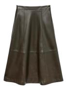 Vmolive Hw Coated Ankle Skirt Prm Vero Moda Khaki