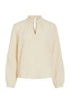 Viveama L/S High Neck Top/Pb Vila Cream