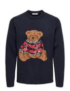 Onsxmas Reg 5 Teddy Crew Knit Cs ONLY & SONS Navy