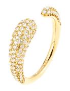 C Shape Crystal Ring By Jolima Gold