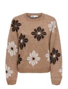 Onlfreesia Ls Flower O-Neck Knt Noos ONLY Beige