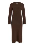 Vikerry O-Neck L/S Knit Maxi Dress-Noos Vila Brown