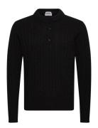Lambswool L/S Button Polo Lindbergh Black