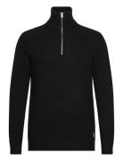 Lambswool Half Zip Knit Over Co Lindbergh Black