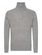 Lambswool Half Zip Knit Over Co Lindbergh Grey