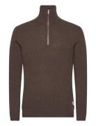 Lambswool Half Zip Knit Over Co Lindbergh Brown