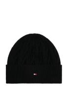Th Flag Cable Knit Beanie Tommy Hilfiger Black