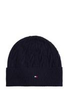 Th Flag Cable Knit Beanie Tommy Hilfiger Navy