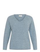 Kcniela V-Neck Pullover Kaffe Curve Blue