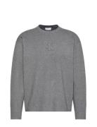 Ls Embossed Logo Crewnk Sweater Calvin Klein Jeans Grey