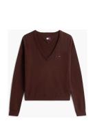 Tjw Essential Vneck Sweater Ext Tommy Jeans Brown