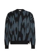 Ls Abstract Jacquard Crwnk Swtr Calvin Klein Jeans Grey