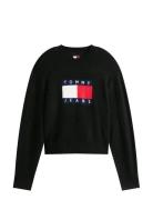 Tjw Melange Flag Sweater Rib Ext Tommy Jeans Black