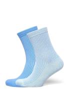 Core Rib Contrast Socks 2-Pack Organic Basics Blue
