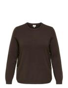 Carmargaretha Ls Button Pullover Knt ONLY Carmakoma Brown