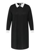 Caralba L/S Mix Abk Dress Jrs ONLY Carmakoma Black