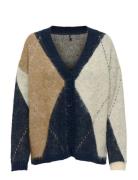 Carnoeme Jq Ls Life Cardi V-Neck Knt ONLY Carmakoma Navy