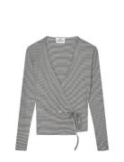 2X2 Cotton Stripe Susi Ls Top Mads Nørgaard White