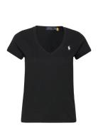 Cotton Jersey V-Neck Tee Polo Ralph Lauren Black