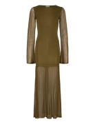 Haisley Sheer Knitted Maxi Dress Malina Khaki