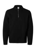 Slhmarc Rib Ls Polo Selected Black