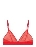 Mesh Triangle Bralette Organic Basics Red