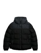 Colourblock Hooded Puffer Jkt Superdry Sport Black