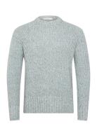 Slhchicago Ls Knit Relaxed Crew Neck Selected Blue