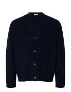 Slhrai Brushed Ls Knit Relaxed Cardigan Selected Navy