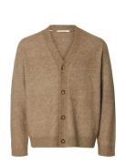 Slhrai Brushed Ls Knit Relaxed Cardigan Selected Beige