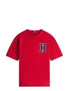 Varsity Front Back Print Tee Ss Tommy Hilfiger Red