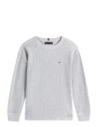 Tetxured Waffle Tee Ls Tommy Hilfiger Grey