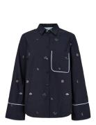 Nuchiro Boxy Shirt Nümph Navy