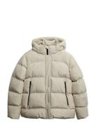 Hooded 5 Baffle Sports Puffer Superdry Cream
