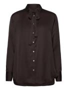 Rwmessina Ls Bow Shirt Rosemunde Brown