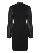 Krista Mix Ls Short Dress French Connection Black