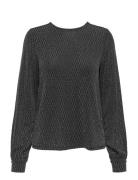 Onlcarol L/S Glitter Bow Top Box Jrs ONLY Black