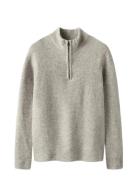 Nlmkleave Ls Half Zip Knit LMTD Grey