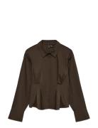 Vmfriba Ls Cuff Top Wvn Ga Vero Moda Brown