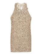 Vmbella Sl O-Neck Short Sq Dress Jrs Ga Vero Moda Beige