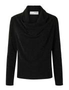 Slfsandra Ls Cowl Neck Top Selected Black