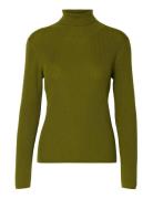 Slfthea Ls Merino Wool Knit Roll Neck Selected Khaki